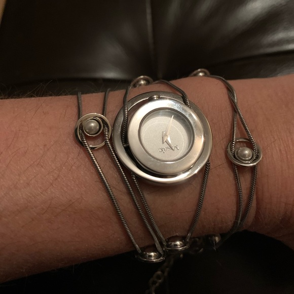 Misaki wrap watch in stainless steel and pearls - Picture 4 of 5